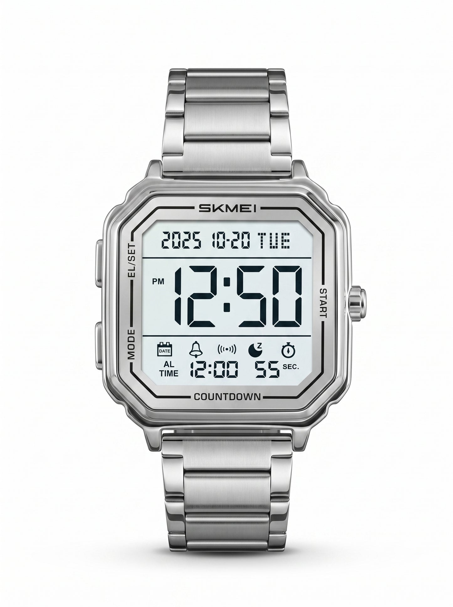 SKMEI 2448 Classic Chrono Digital – Silver Edition