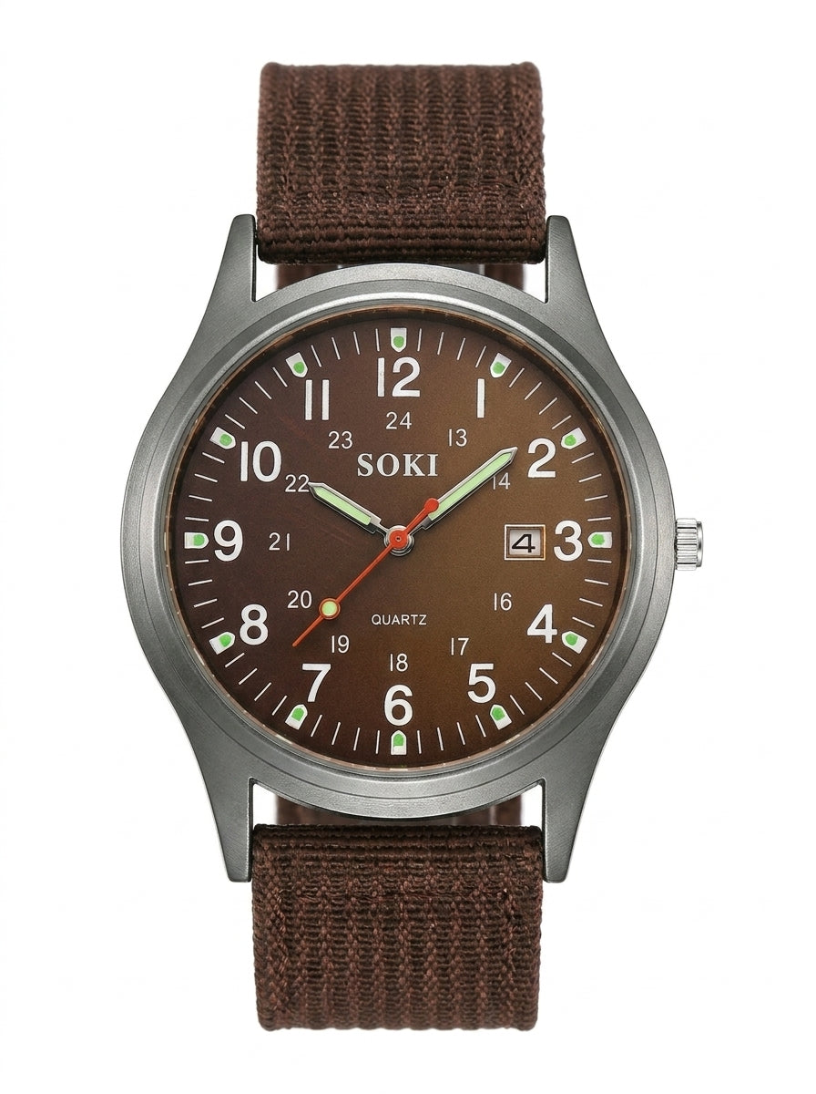 SOKI Tactical Field Watch Brown