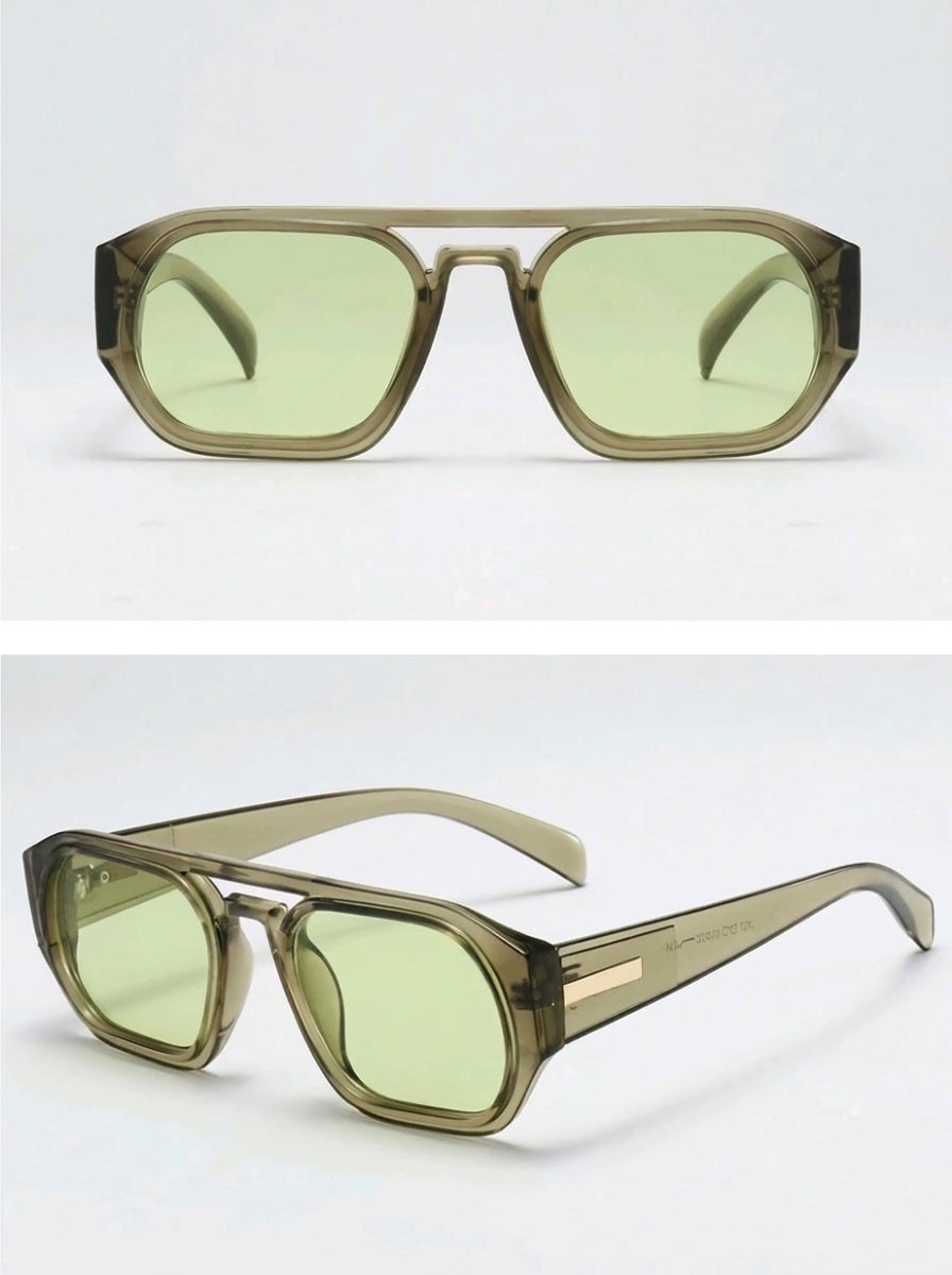The Moctavo 1985 Luxury Acetate Sunglasses – Translucent Olive Edition